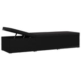 3 Piece Garden Sun Loungers with Tea Table Poly Rattan Black - Close-Up Angle