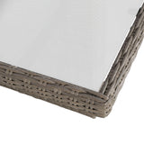 9 Piece Outdoor Dining Set Poly Rattan Brown - Rear View