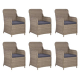 9 Piece Outdoor Dining Set Poly Rattan Brown - Side View