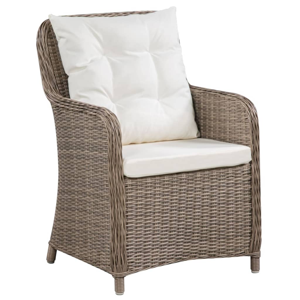 11 Piece Outdoor Dining Set Poly Rattan Brown