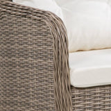 11 Piece Outdoor Dining Set Poly Rattan Brown - 45-Degree Angle