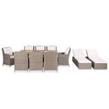 11 Piece Outdoor Dining Set Poly Rattan