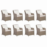 11 Piece Outdoor Dining Set Poly Rattan - Side View