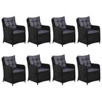 9 Piece Outdoor Dining Set Poly Rattan Black