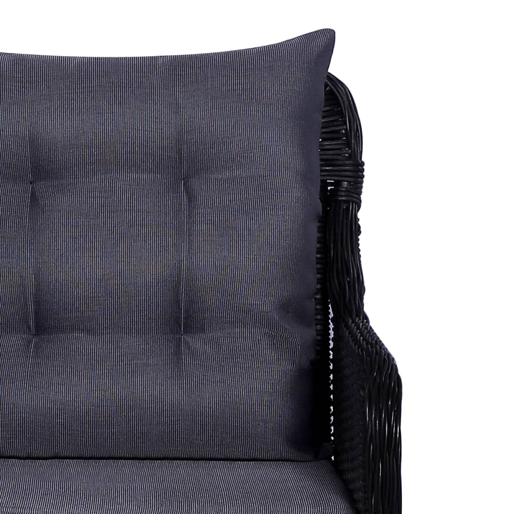 9 Piece Outdoor Dining Set Poly Rattan Black