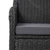 9 Piece Outdoor Dining Set Poly Rattan Black - Extra Image