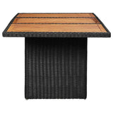 9 Piece Outdoor Dining Set Poly Rattan Black - Top-Down View