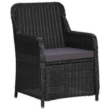 9 Piece Outdoor Dining Set Poly Rattan Black - Close-Up Angle