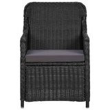 9 Piece Outdoor Dining Set Poly Rattan Black - Low Angle