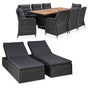 11 Piece Outdoor Dining Set Poly Rattan Black