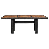 11 Piece Outdoor Dining Set Poly Rattan Black - Side View