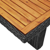 11 Piece Outdoor Dining Set Poly Rattan Black - 45-Degree Angle
