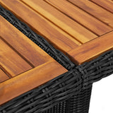 11 Piece Outdoor Dining Set Poly Rattan Black - Rear View