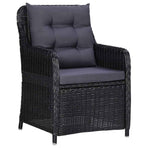 11 Piece Outdoor Dining Set Poly Rattan Black