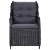 11 Piece Outdoor Dining Set Poly Rattan Black - Low Angle