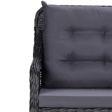 11 Piece Outdoor Dining Set Poly Rattan Black - Low Angle