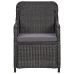 7 Piece Outdoor Dining Set Poly Rattan Black