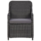 7 Piece Outdoor Dining Set Poly Rattan Black - 45-Degree Angle