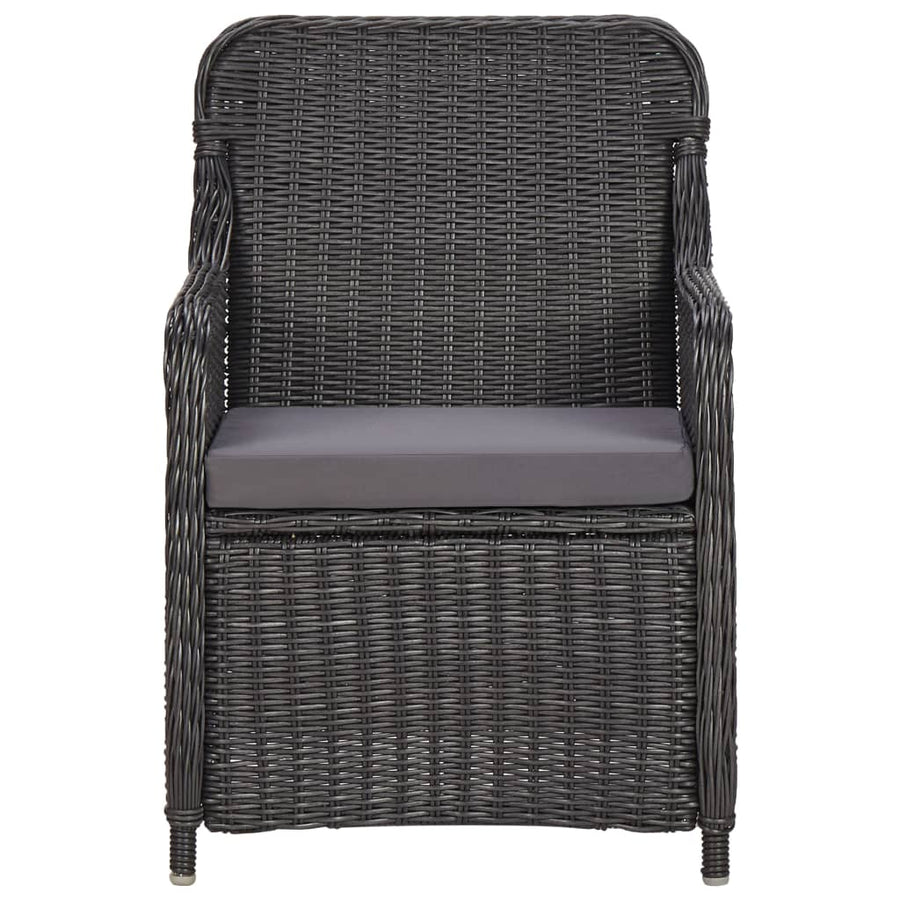 7 Piece Outdoor Dining Set Poly Rattan Black