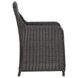 7 Piece Outdoor Dining Set Poly Rattan Black - Close-Up Angle