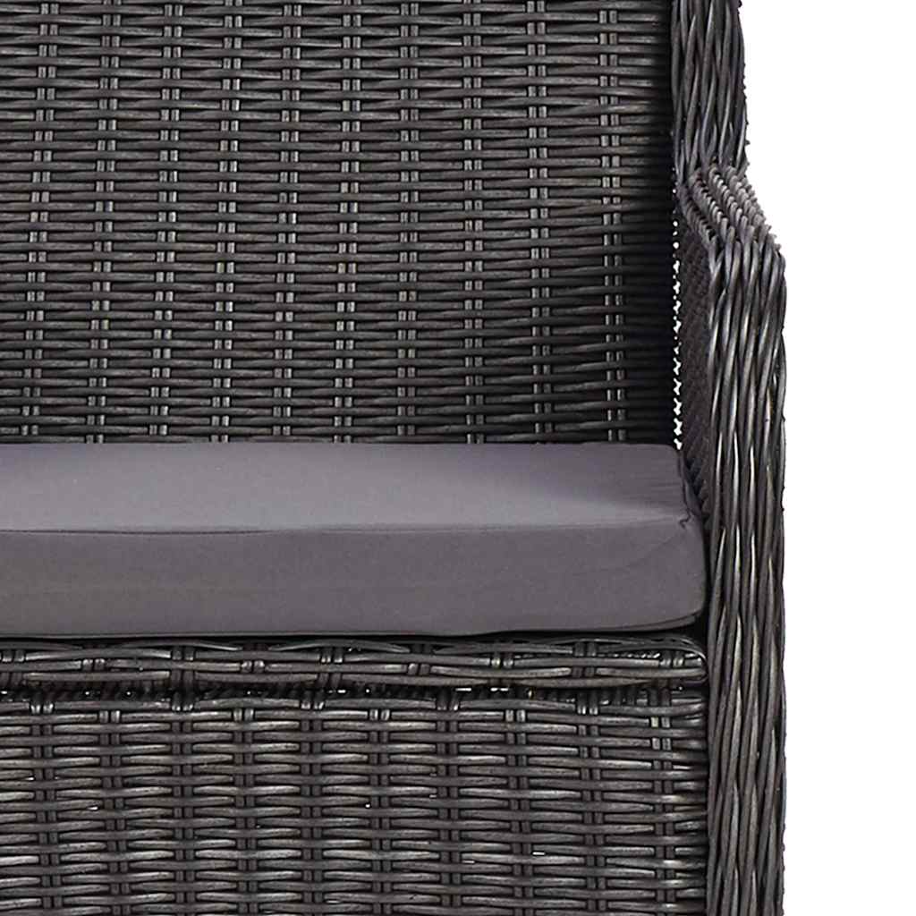 9 Piece Outdoor Dining Set Poly Rattan Black