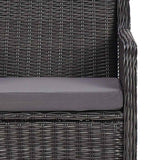 9 Piece Outdoor Dining Set Poly Rattan Black - Extra Image