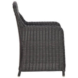 9 Piece Outdoor Dining Set Poly Rattan Black - Close-Up Angle