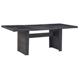 11 Piece Outdoor Dining Set Poly Rattan Black - Front View