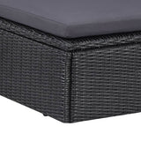 11 Piece Outdoor Dining Set Poly Rattan Black