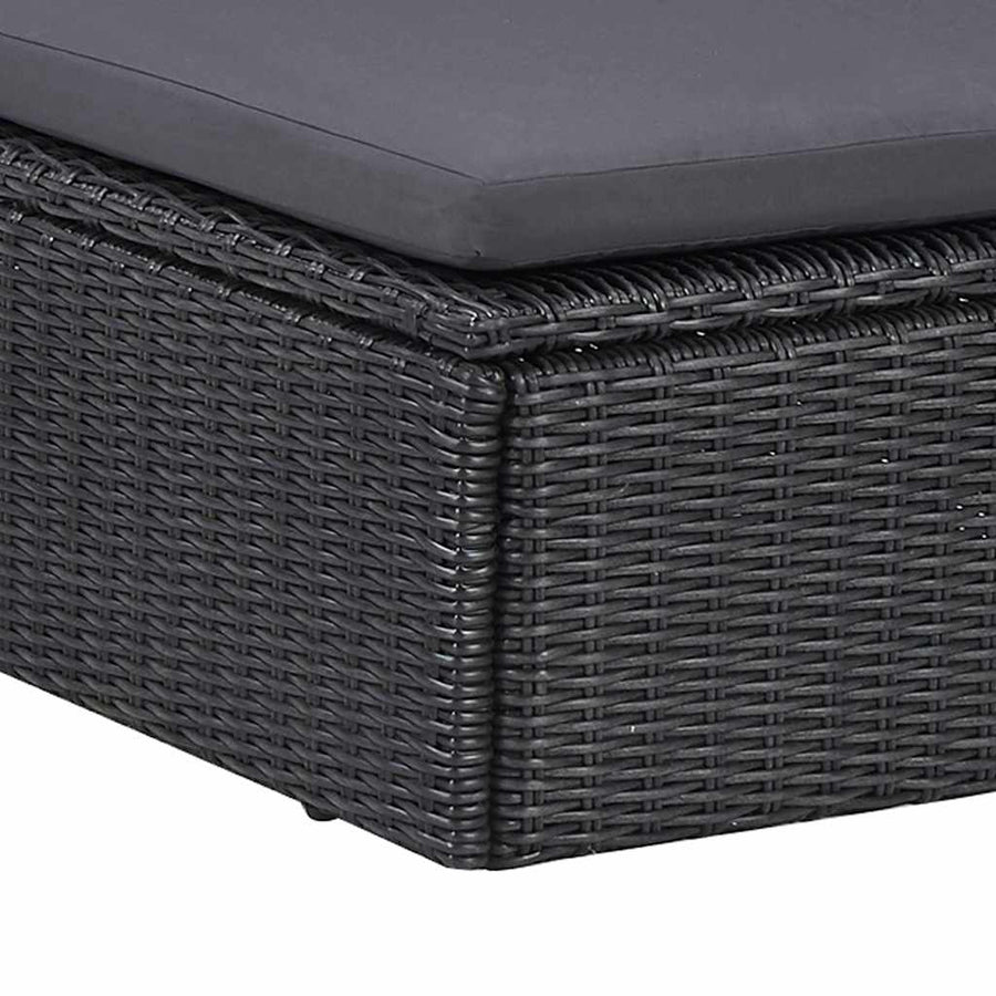 11 Piece Outdoor Dining Set Poly Rattan Black