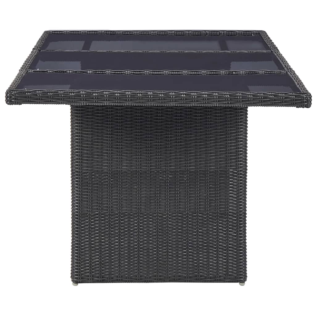 11 Piece Outdoor Dining Set Poly Rattan Black