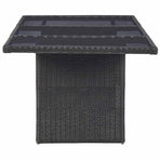 11 Piece Outdoor Dining Set Poly Rattan Black