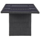 11 Piece Outdoor Dining Set Poly Rattan Black - Top-Down View