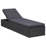 11 Piece Outdoor Dining Set Poly Rattan Black - Low Angle