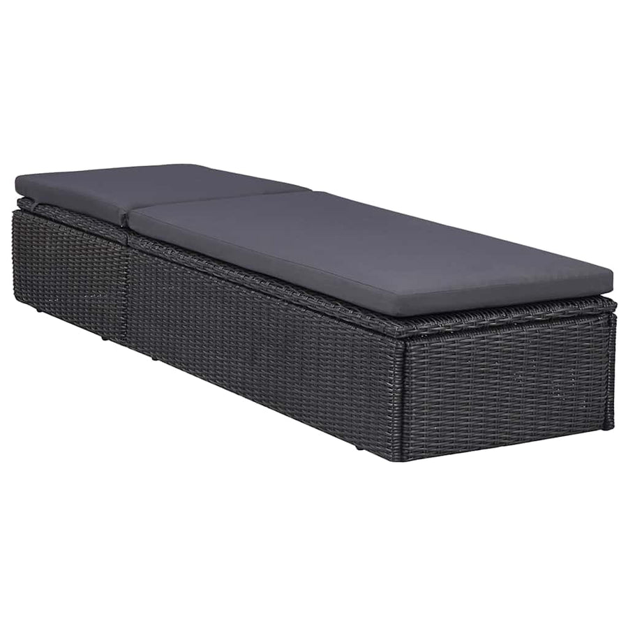 11 Piece Outdoor Dining Set Poly Rattan Black
