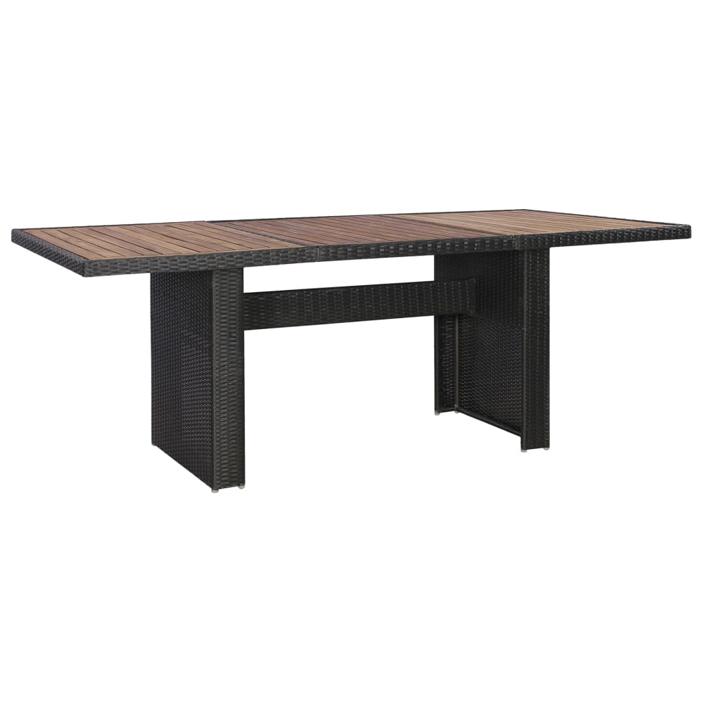 9 Piece Outdoor Dining Set with Cushions Poly Rattan Black