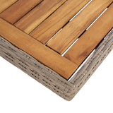 7 Piece Outdoor Dining Set with Cushions Poly Rattan - Rear View