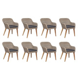 9 Piece Outdoor Dining Set with Cushions Poly Rattan - Front View
