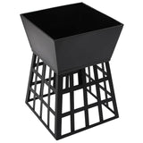 2-in-1 Fire Pit and BBQ 34x34x48 cm Steel - Rear View
