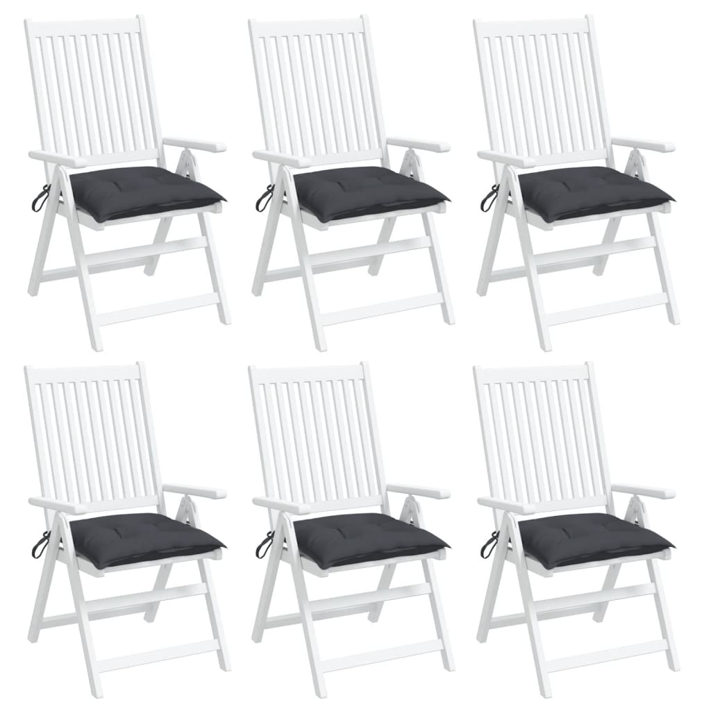 Chair Cushions 6 Pcs Anthracite 40x40x7 Cm Fabric