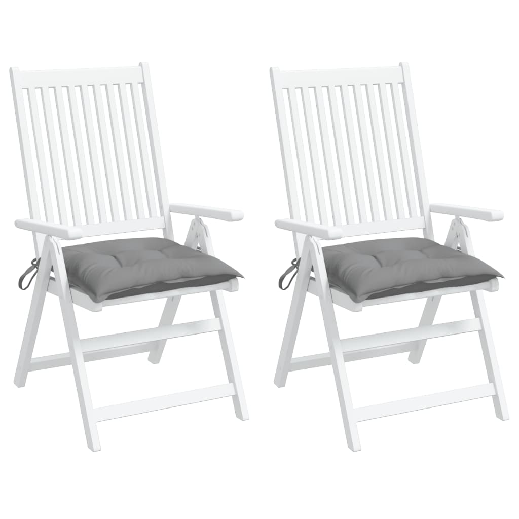 Chair Cushions 2 Pcs Grey 40x40x7 Cm Fabric