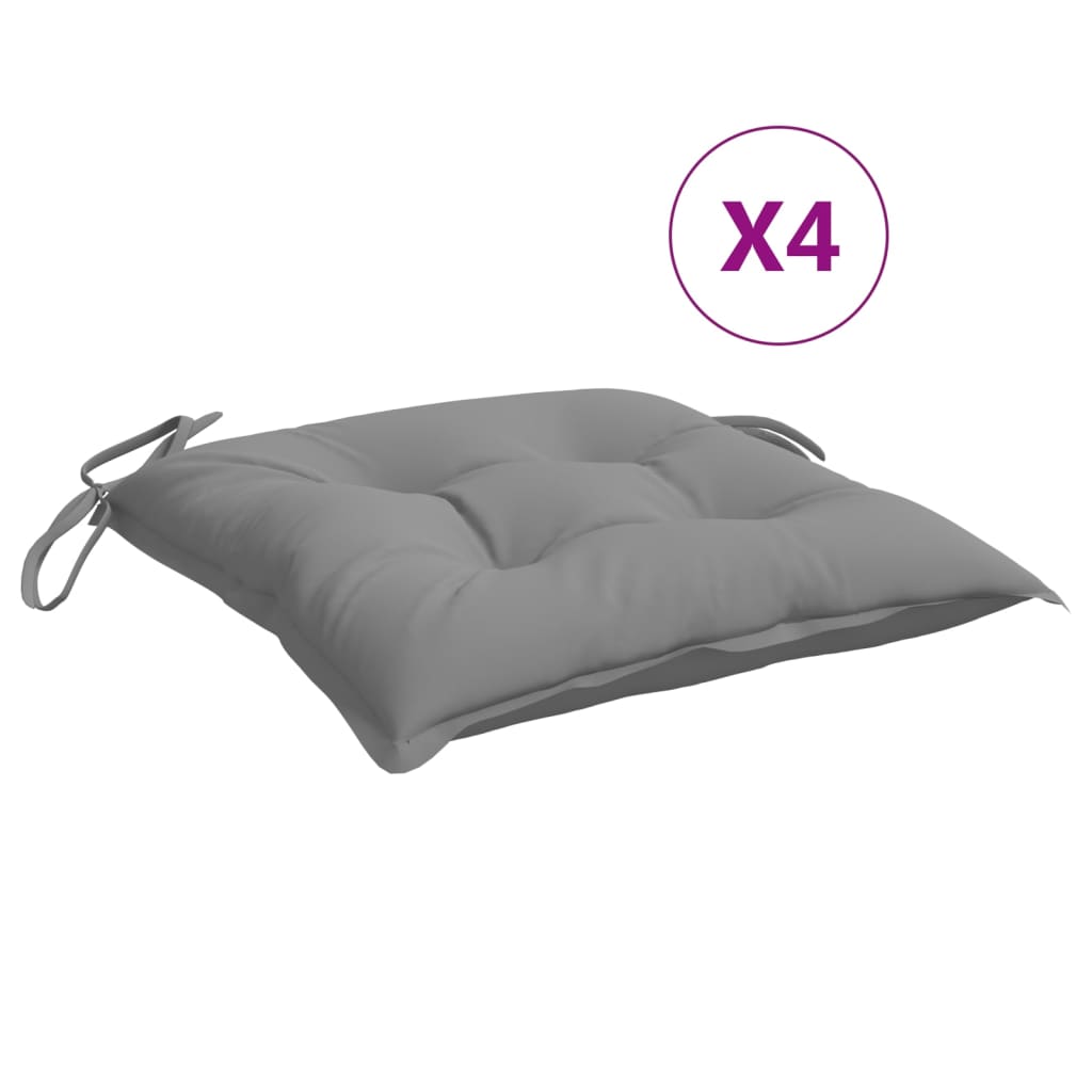 Chair Cushions 4 Pcs Grey 40x40x7 Cm Fabric
