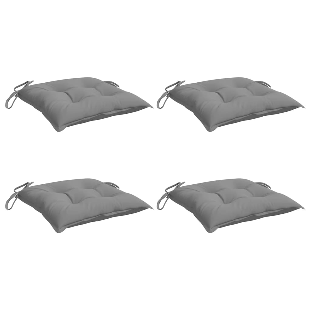 Chair Cushions 4 Pcs Grey 40x40x7 Cm Fabric