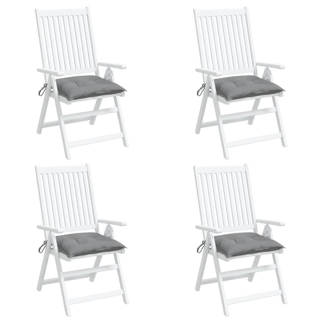 Chair Cushions 4 Pcs Grey 40x40x7 Cm Fabric