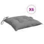 Chair Cushions 6 Pcs Grey 40x40x7 Cm Fabric