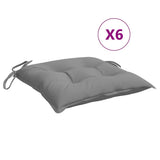 Chair Cushions 6 pcs Grey 40x40x7 cm Oxford Fabric - Front View