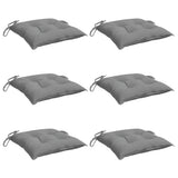 Chair Cushions 6 Pcs Grey 40x40x7 Cm Fabric