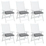 Chair Cushions 6 Pcs Grey 40x40x7 Cm Fabric