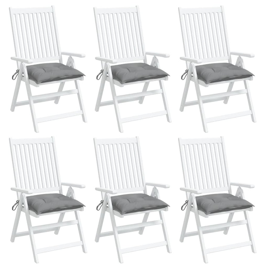 Chair Cushions 6 Pcs Grey 40x40x7 Cm Fabric