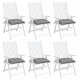 Chair Cushions 6 pcs Grey 40x40x7 cm Oxford Fabric - Top-Down View